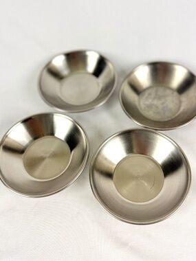 4 AMCO 18 8 Stainless Steel Tart Quiche Pans Molds 4 in Round Individual Pies